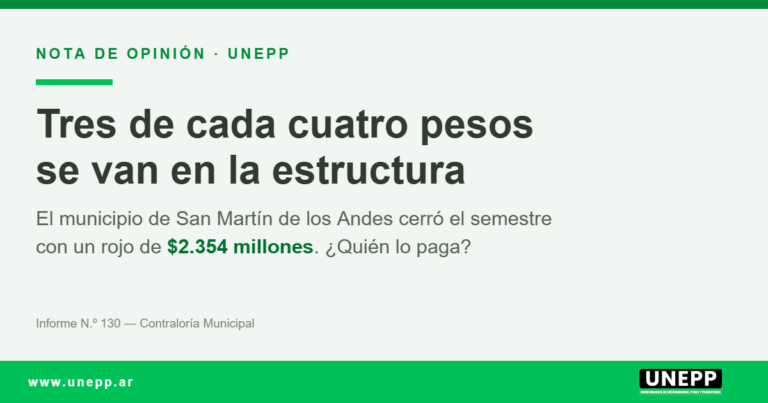 Placa UNEPP: el municipio de San Martín de los Andes cerró el semestre con un déficit de $2.354 millones